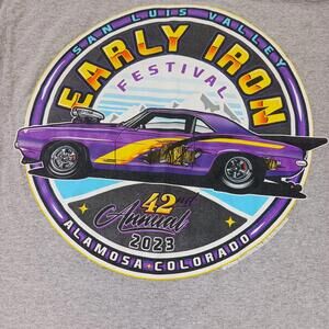 Port & Company San Louis Valley Festival Mens Gray Cotton Graphic T-Shirt Size L